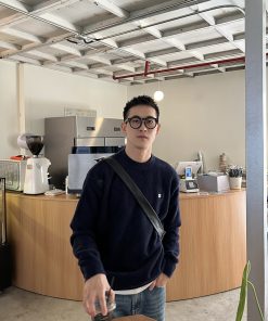 Korean Style Casual Solid Color Minimalist Mink Fur Sweater for Men - Embroidered Loose Top for Autumn and Winter Fashion