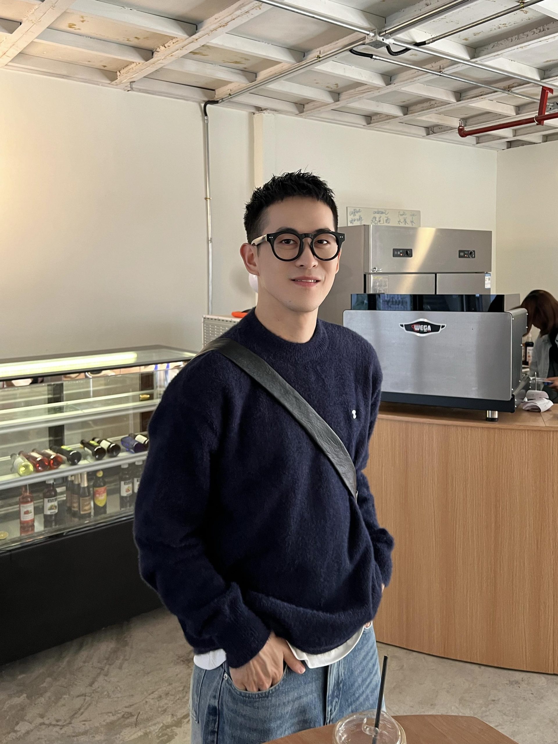 Korean Style Casual Solid Color Minimalist Mink Fur Sweater for Men - Embroidered Loose Top for Autumn and Winter Fashion