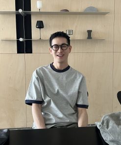 Korean Style Color Block Design Short Sleeve T-Shirt for Men - Casual Loose Fit Summer Top