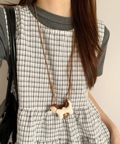 Korean Style Cute Long Lanyard Necklace for Women - Portable Faux Drop Glasses Storage Clavicle Chain Accessory