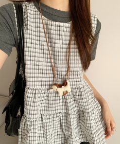 Korean Style Cute Long Lanyard Necklace for Women - Portable Faux Drop Glasses Storage Clavicle Chain Accessory