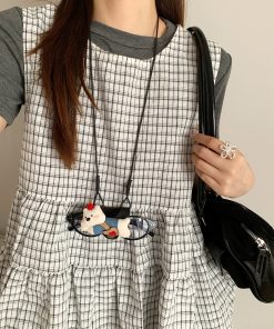 Korean Style Cute Long Lanyard Necklace for Women - Portable Faux Drop Glasses Storage Clavicle Chain Accessory