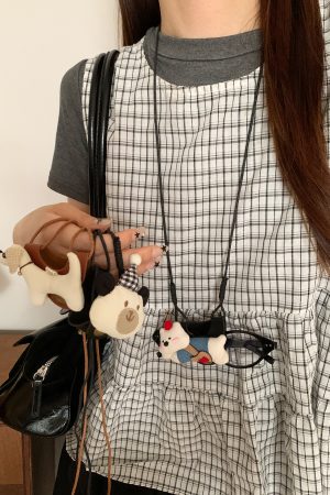 Korean Style Cute Long Lanyard Necklace for Women - Portable Faux Drop Glasses Storage Clavicle Chain Accessory