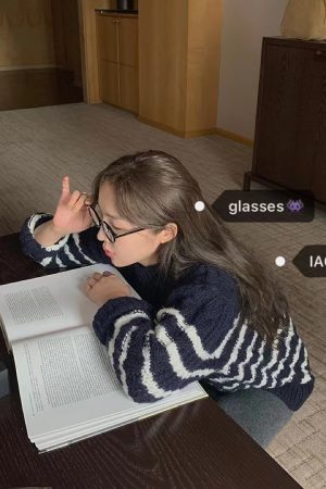 Korean Style Cute Round Square Frame Glasses - Face-Slimming Design for a Stylish Look, Perfect for 90s and Y2K Fashion Lovers