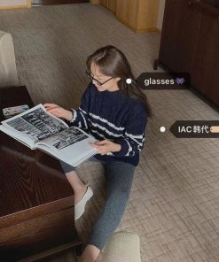 Korean Style Cute Round Square Frame Glasses - Face-Slimming Design for a Stylish Look, Perfect for 90s and Y2K Fashion Lovers