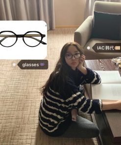 Korean Style Cute Round Square Frame Glasses - Face-Slimming Design for a Stylish Look, Perfect for 90s and Y2K Fashion Lovers