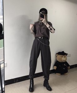 Korean-Style Dark Punk Metal Chain Textured Belt - Trendy Minimalist Versatile Fashion Accessory for Unique Style