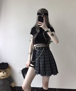 Korean-Style Dark Punk Metal Chain Textured Belt - Trendy Minimalist Versatile Fashion Accessory for Unique Style