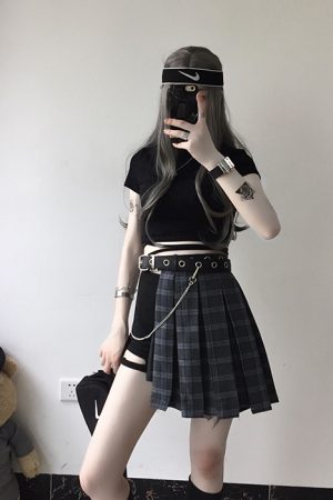 Korean-Style Dark Punk Metal Chain Textured Belt - Trendy Minimalist Versatile Fashion Accessory for Unique Style