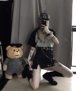 Korean-Style Dark Punk Metal Chain Textured Belt - Trendy Minimalist Versatile Fashion Accessory for Unique Style