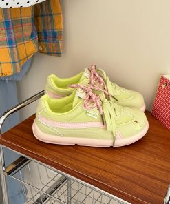 Korean Style De Xun Sneakers for Women - 2025 Versatile Casual Sports Shoes, Trendy Lychee Park Fashion Footwear