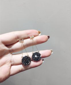 Korean-Style Diamond-Studded Bow Round Cake S925 Silver Needle Earrings - Elegant Sweet Temperament Jewelry for Any Occasion