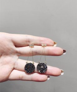 Korean-Style Diamond-Studded Bow Round Cake S925 Silver Needle Earrings - Elegant Sweet Temperament Jewelry for Any Occasion