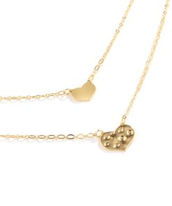 Korean Style Double-Layer Heart Necklace, INS Trendy Layered Clavicle Chain for Chic Fashion Looks