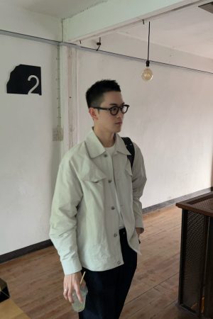 Korean Style Early Spring Slim Fit Lapel Jacket for Men - Solid Color Casual Coat, Basic Loose Design