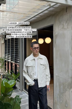 Korean Style Early Spring Slim Fit Lapel Jacket for Men - Solid Color Casual Coat, Basic Loose Design