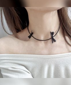 Korean Style Elegant Mini Pearl Beaded Bow Necklace with Clavicle Chain - Sweet Temperament Fashion Accessory