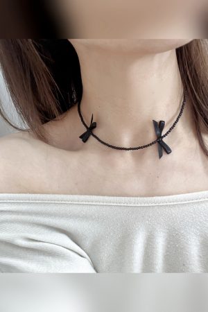 Korean Style Elegant Mini Pearl Beaded Bow Necklace with Clavicle Chain - Sweet Temperament Fashion Accessory
