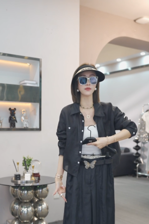 Korean-Style Elegant Solid Color Cardigan Shirt for Women - Slimming Casual Ramie Top for Summer 2025