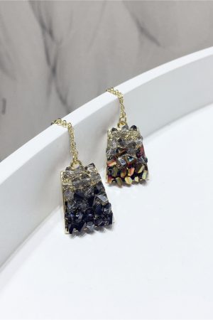 Korean-Style Exquisite Light Luxury Color-Blocking Crystal Trapezoidal Short Necklace for Clavicle and Layering Fashion