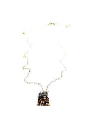 Korean-Style Exquisite Light Luxury Color-Blocking Crystal Trapezoidal Short Necklace for Clavicle and Layering Fashion
