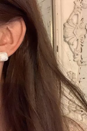 Korean-Style Fine Glitter Square Sugar Pearl Earrings for Women - Unique Double-Sided Ear Clips and Studs, Light Luxury Accessories