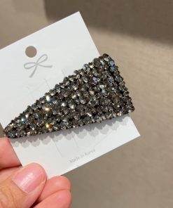 Korean Style Genuine Rhinestone Triangle Hair Clip for Bangs and Fringes - Fashion Side Clip Hair Accessory