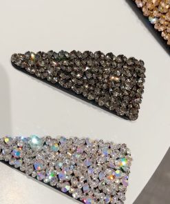 Korean Style Genuine Rhinestone Triangle Hair Clip for Bangs and Fringes - Fashion Side Clip Hair Accessory