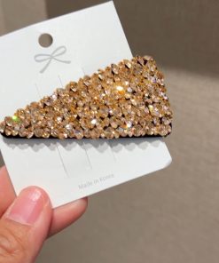 Korean Style Genuine Rhinestone Triangle Hair Clip for Bangs and Fringes - Fashion Side Clip Hair Accessory