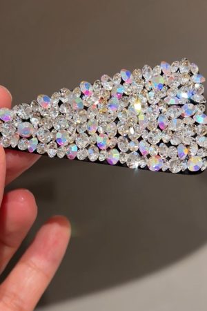 Korean Style Genuine Rhinestone Triangle Hair Clip for Bangs and Fringes - Fashion Side Clip Hair Accessory