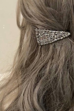 Korean Style Genuine Rhinestone Triangle Hair Clip for Bangs and Fringes - Fashion Side Clip Hair Accessory