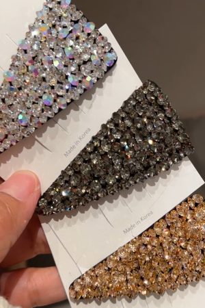 Korean Style Genuine Rhinestone Triangle Hair Clip for Bangs and Fringes - Fashion Side Clip Hair Accessory