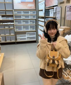 Korean Style Handmade Teddy Bear Mini Backpack - Versatile Suede Plush Double Shoulder Bag for Y2K Fashion