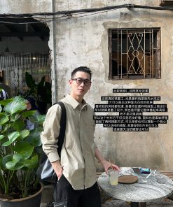 Korean Style Heavy Wash Wrinkled Pattern Shirt for Men - Simple Casual Loose Sun Protection Jacket for Early Spring Fashion