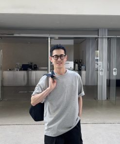 Korean Style High-End Cuffed Two-Way Striped Short Sleeve T-Shirt for Men - Casual Round Neck Top