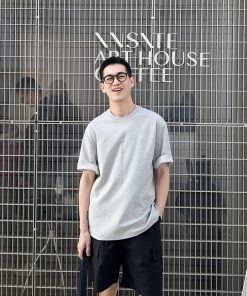 Korean Style High-End Cuffed Two-Way Striped Short Sleeve T-Shirt for Men - Casual Round Neck Top