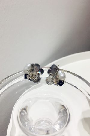 Korean Style High-End Diamond-Studded Heart-Shaped Butterfly Faux Pearl Earrings for Exquisite Fashion Accessories