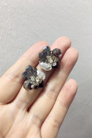 Korean Style High-End Diamond-Studded Heart-Shaped Butterfly Faux Pearl Earrings for Exquisite Fashion Accessories