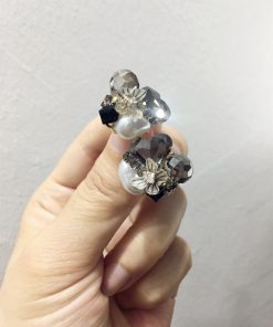 Korean Style High-End Diamond-Studded Heart-Shaped Butterfly Faux Pearl Earrings for Exquisite Fashion Accessories