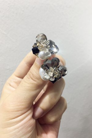 Korean Style High-End Diamond-Studded Heart-Shaped Butterfly Faux Pearl Earrings for Exquisite Fashion Accessories