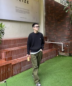 Korean Style High-End Loose Fit Small Heart Knitted Sweater for Men - Textured Autumn Winter Top