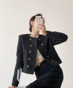 Korean-Style High-End Short Fragrant Wind Coat for Women - Elegant Petite Fashion Top with French Chic Appeal