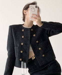 Korean-Style High-End Short Fragrant Wind Coat for Women - Elegant Petite Fashion Top with French Chic Appeal