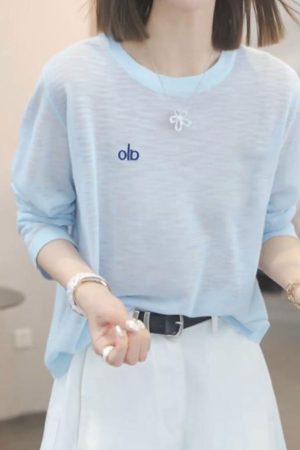 Korean Style High-End White Long Sleeve T-Shirt for Women, Lightweight Sun Protection Top for Summer 2025