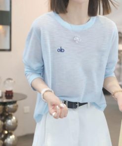 Korean Style High-End White Long Sleeve T-Shirt for Women, Lightweight Sun Protection Top for Summer 2025