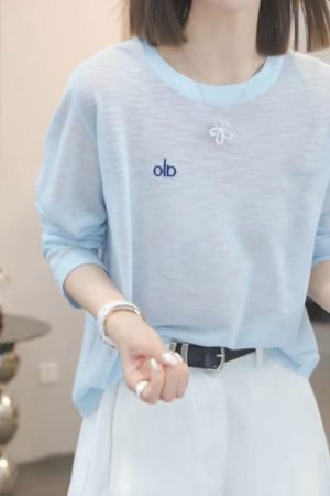 Korean Style High-End White Long Sleeve T-Shirt for Women, Lightweight Sun Protection Top for Summer 2025