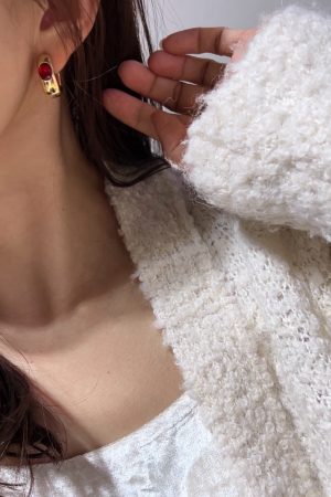 Korean-Style High-Quality Embedded Zircon Earrings for Women - Exquisite Compact Versatile Ear Accessories