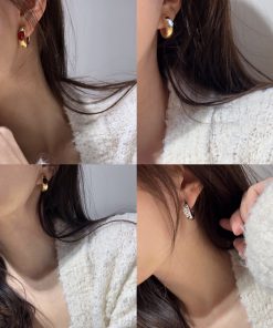 Korean-Style High-Quality Embedded Zircon Earrings for Women - Exquisite Compact Versatile Ear Accessories