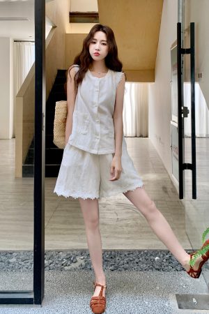 Korean Style High-Waisted Vest and Shorts Set for Women - 2025 Summer Collection, Niche Fashion, Super Stylish Two-Piece Outfit
