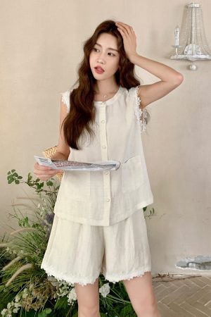 Korean Style High-Waisted Vest and Shorts Set for Women - 2025 Summer Collection, Niche Fashion, Super Stylish Two-Piece Outfit